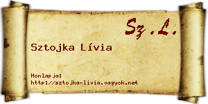 Sztojka Lívia névjegykártya